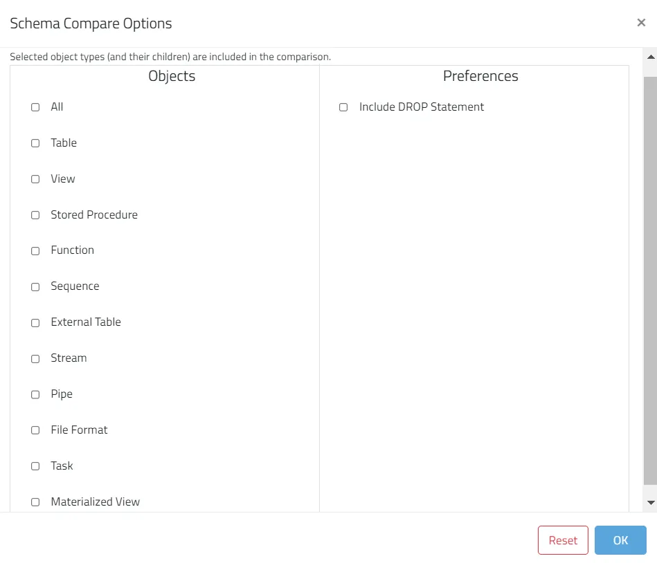 Intuitive web-based UI helps automate schema comparison